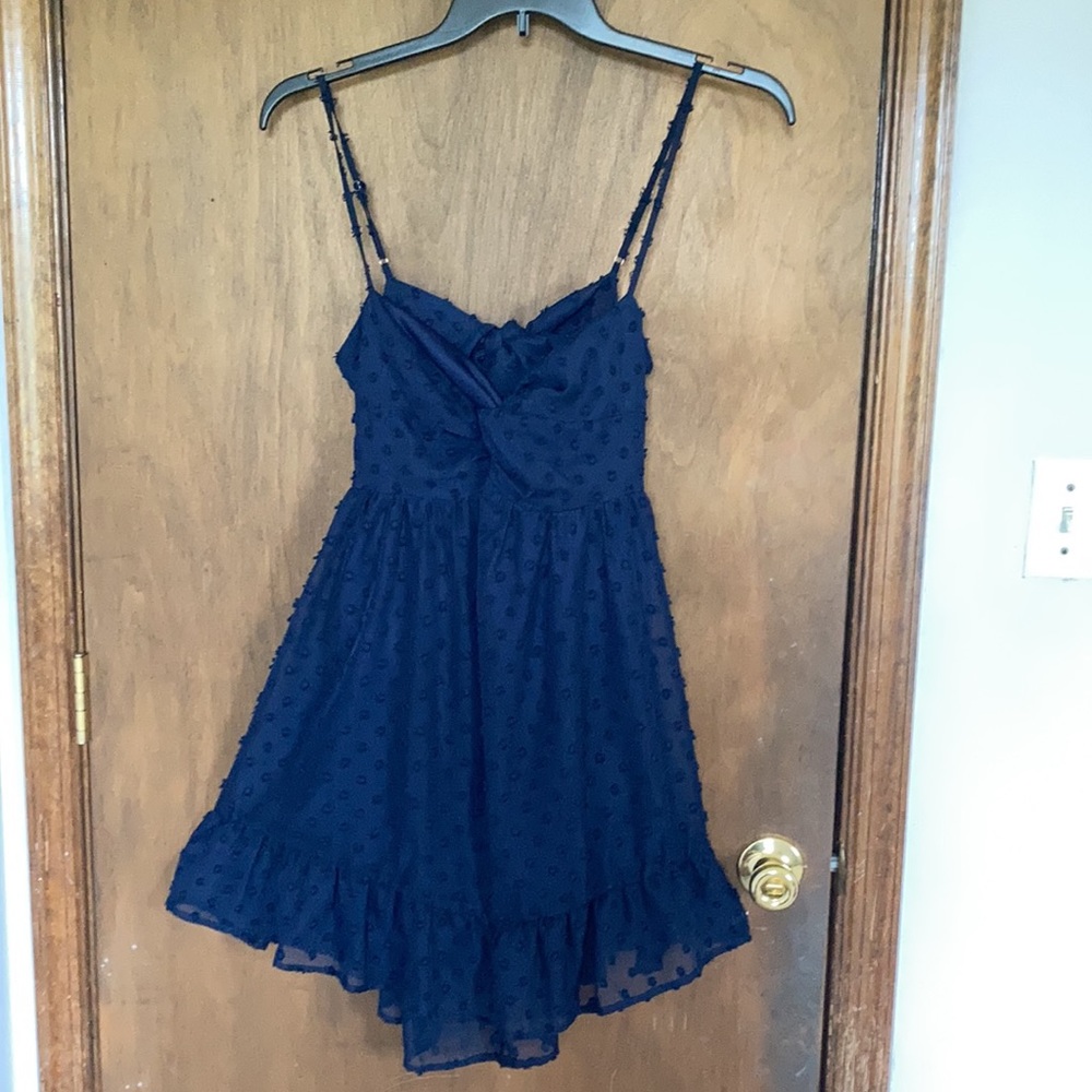 Speechless spaghetti strap back tie navy blue dress M jr - Picture 4 of 17